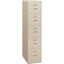 310 Series Vertical File, 5 Letter-size File Drawers, Light Gray, 15" X 26.5" X 60"