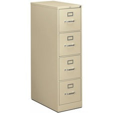 310 Series Vertical File, 4 Letter-size File Drawers, Putty, 15" X 26.5" X 52"