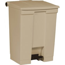Step-on Receptacle, 18 Gal, Polyethylene, Beige