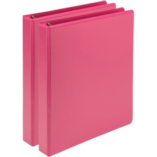 Earth’s Choice Plant-based Durable Fashion View Binder, 3 Rings, 1" Capacity, 11 X 8.5, Berry, 2/pack