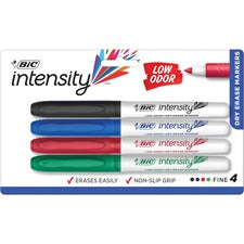 Intensity Low Odor Fine Point Dry Erase Marker, Fine Bullet Tip, Assorted Colors, 4/set