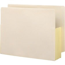 Manila End Tab File Pockets With Tyvek-lined Gussets, 3.5" Expansion, Letter Size, Manila, 10/box