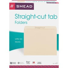 Manila File Folders, Straight Tabs, Letter Size, 0.75" Expansion, Manila, 100/box