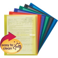 Poly Side-load Envelopes, Fold-over Closure, 9.75 X 11.63, Assorted Colors, 6/pack