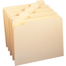 Manila File Folders, 1/5-cut Tabs: Assorted, Letter Size, 0.75" Expansion, Manila, 100/box