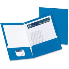 High Gloss Laminated Paperboard Folder, 100-sheet Capacity, 11 X 8.5, Blue, 25/box