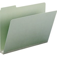 Expanding Recycled Heavy Pressboard Folders, 1/3-cut Tabs: Assorted, Letter Size, 2" Expansion, Gray-green, 25/box