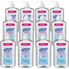PURELL&reg; Hand Sanitizer - 20 fl oz (591.5 mL) - Pump Bottle Dispenser - Hand, Skin - Clear - 12 / Carton