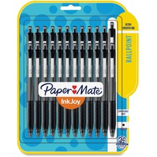 Inkjoy 300 Rt Ballpoint Pen, Refillable, Retractable, Medium 1 Mm, Black Ink, Black Barrel, 24/pack