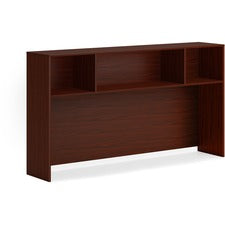 Mod Desk Hutch, 3 Compartments, 72w X 14d X 39.75h, Traditional Mahogany