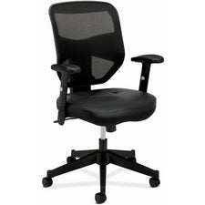 Vl531 Mesh High-back Task Chair With Adjustable Arms, Supports Up To 250 Lb, 18" To 22" Seat Height, Black