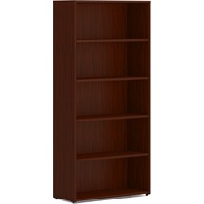 Mod Bookcase, Five-shelf/4 Adjustable, 30w X 13d X 65h, Traditional Mahogany