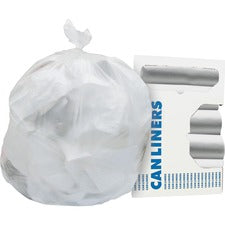 High-density Waste Can Liners, 10 Gal, 6 Microns, 24" X 24", Natural, 50 Bags/roll, 20 Rolls/carton
