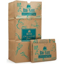 AJM Bio-Save 30-gallon Lawn & Leaf Bags - 30 gal Capacity - 16" Width x 12" Length - Brown - Kraft - 50/Carton - Waste Disposal