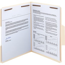 Supertab Reinforced Guide Height Fastener Folders, 14-pt Manila, 0.75" Expansion, 2 Fasteners, Letter Size, Manila, 50/box