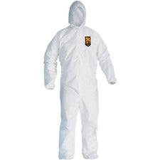 A20 Elastic Back, Cuff And Ankle Hooded Coveralls, Zip, X-large, White, 24/carton