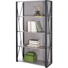 Mood Bookcases, Four-shelf, 31.75w X 12d X 59h, Gray