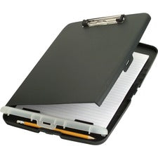 Low Profile Storage Clipboard, 0.5" Clip Capacity, Holds 8.5 X 11 Sheets, Charcoal
