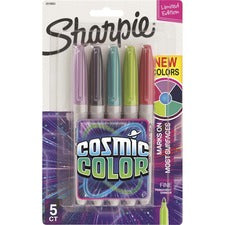 Cosmic Color Permanent Markers, Medium Bullet Tip, Assorted Cosmic Colors, 5/pack