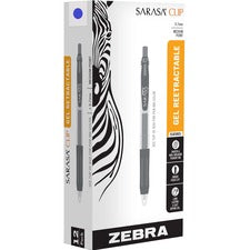 Sarasa Clip Gel Pen, Retractable, Medium 0.7 Mm, Black Ink, Clear Barrel, 12/pack