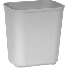Rubbermaid Commercial 28 Quart Fire Resistant Wastebasket - 7 gal Capacity - Rectangular - Fire Resistant - Heat Resistant, Impact Resistant, Rust Resistant - 15.5" Height x 14.5" Width x 10.5" Depth - Thermoset Polyester - Gray - 6 / Carton
