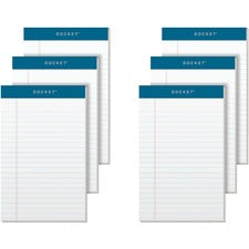 Docket Ruled Perforated Pads, Narrow Rule, 50 White 5 X 8 Sheets, 6/pack