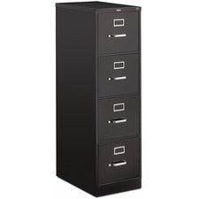 510 Series Vertical File, 4 Letter-size File Drawers, Black, 15" X 25" X 52"