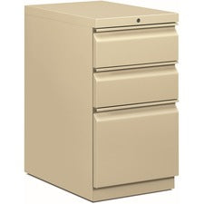 Brigade Mobile Pedestal With Pencil Tray Insert Left/right, 3-drawers: Box/box/file, Letter, Putty, 15" X 22.88" X 28"