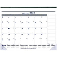 Net Zero Carbon Monthly Desk Pad Calendar, 22 X 17, White/gray/blue Sheets, Black Binding, 12-month (jan To Dec): 2023