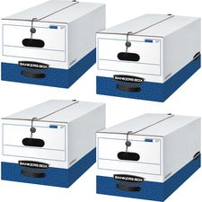 Liberty Heavy-duty Strength Storage Boxes, Letter Files, 12.25" X 24.13" X 10.75", White/blue, 4/carton