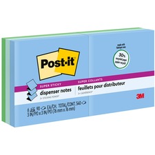 Recycled Pop-up Notes In Oasis Collection Colors, 3" X 3", 90 Sheets/pad, 6 Pads/pack