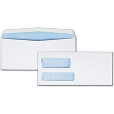Double Window Security-tinted Check Envelope, #9, Commercial Flap, Gummed Closure, 3.88 X 8.88, White, 500/box