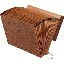 All Purpose Expanding File, 2" Expansion, 21 Sections, Elastic Cord Closure, 2/5-cut Tabs, Letter Size, Red Fiber