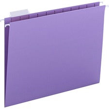 Colored Hanging File Folders With 1/5 Cut Tabs, Letter Size, 1/5-cut Tabs, Lavender, 25/box