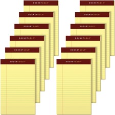 Docket Gold Ruled Perforated Pads, Narrow Rule, 50 Canary-yellow 5 X 8 Sheets, 12/pack