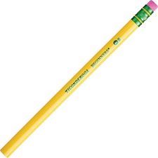 Ticonderoga Beginners Woodcase Pencil With Eraser And Microban Protection, Hb (#2), Black Lead, Yellow Barrel, Dozen