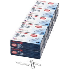 Officemate Nonskid Paper Clips - No. 1 - 1.8" Length x 0.5" Width - Non-skid - 1000 / Pack - Silver - Steel