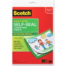 Self-sealing Laminating Sheets, 6 Mil, 9.06" X 11.63", Gloss Clear, 10/pack