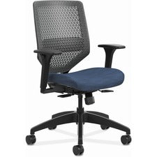 Solve Series Reactiv Back Task Chair, Supports Up To 300 Lb, 18" To 23" Seat Height, Midnight Seat, Charcoal Back, Black Base