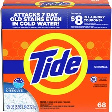 Tide Powder Laundry Detergent - Concentrate Powder - 95 oz (5.94 lb) - Original Scent - 3 / Carton - Orange