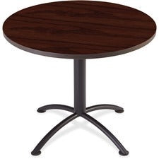 Iland Table, Cafe-height, Round Top, Contoured Edges, 36" Diameter X 29h, Mahogany/black