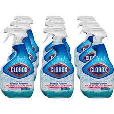 Clorox Disinfecting Bathroom Foamer with Bleach - Spray - 30 fl oz (0.9 quart) - 9 / Carton - Clear