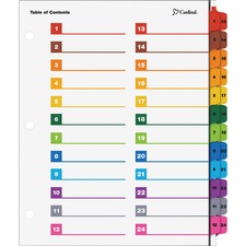 Onestep Printable Table Of Contents And Dividers - Double Column, 24-tab, 1 To 24, 11 X 8.5, White, 1 Set