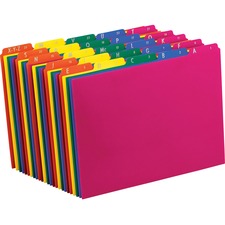Poly Top Tab File Guides, 1/5-cut Top Tab, A To Z, 8.5 X 11, Assorted Colors, 25/set