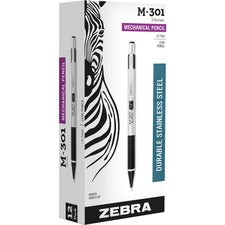 M-301 Mechanical Pencil, 0.7 Mm, Hb (#2.5), Black Lead, Steel/black Accents Barrel