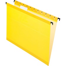 Surehook Hanging Folders, Letter Size, 1/5-cut Tabs, Yellow, 20/box