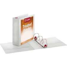 Treated Clearvue Locking Slant-d Ring Binder, 3 Rings, 3" Capacity, 11 X 8.5, White