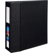 Heavy-duty Non-view Binder With Durahinge, Three Locking One Touch Ezd Rings And Spine Label, 4" Capacity, 11 X 8.5, Black