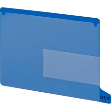 Colored Poly Out Guides With Pockets, 1/3-cut End Tab, Out, 8.5 X 11, Blue, 25/box