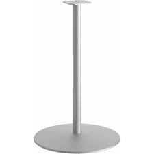 Between Round Disc Base For 42" Table Tops, 40.79" High, Textured Silver